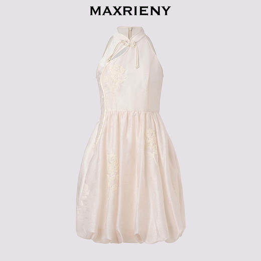 玛克门店发货：MAXRIENY华丽新中式玫瑰钉珠流苏连衣裙(货号:MC85DR351) 商品图4