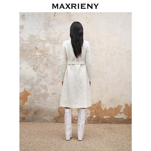 MAXRIENY小香风花纱大衣中长款2023冬季水貂毛外套(货号:MS88CT534) 商品图3