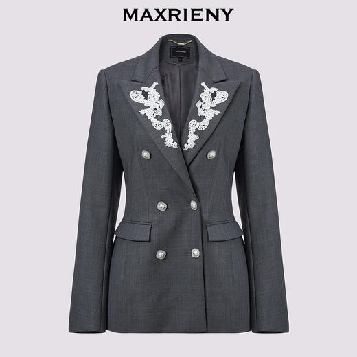 【贵雅日常-商场同款】MAXRIENY*都市风刺绣收腰西装外套(货号:MC85JA518) 商品图4