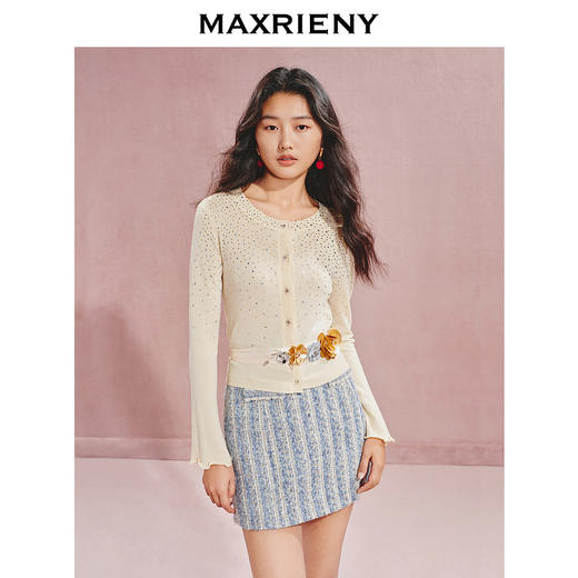 玛克门店发货：MAXRIENY*休闲感渐变烫钻收腰毛(货号:MC85SW539) 商品图2