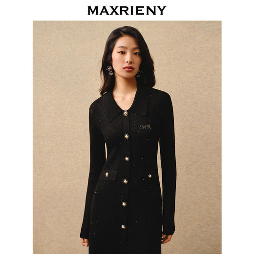 MAXRIENY*复古感毛织连衣裙秋冬羊毛针织长裙(货号:MS88DR763) 商品图2
