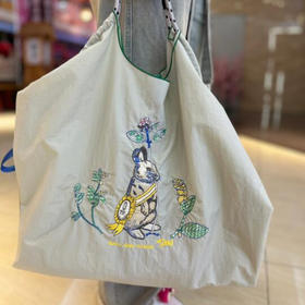 .六色！62CM大号！！发售授权工厂订单，日本 ball chain 高圆圆同款环保包购物袋刺绣尼龙单肩托特包