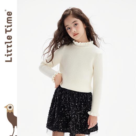 littletime女童打底衫毛衣文艺感2024秋冬新款儿童套头长袖针织衫 商品图0
