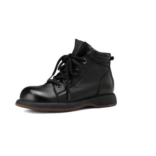 西村名物2024年冬季新款系带厚底平跟马丁靴X24DS47551 商品图3