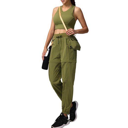 跃牌【瑞幸系列】高腰宽松抽绳徒步防风女显瘦休闲户外Convertible束脚运动长裤HCK024 商品图4