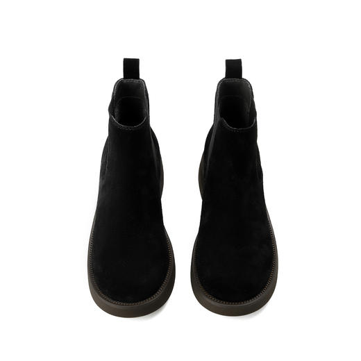 西村名物2024年冬季新款低粗跟舒适百搭切尔西靴短靴X24DS47471 商品图3