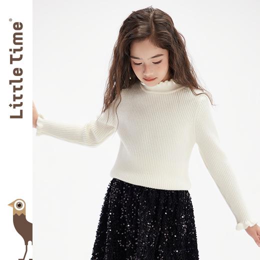 littletime女童打底衫毛衣文艺感2024秋冬新款儿童套头长袖针织衫 商品图3