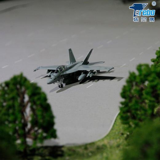 特尔博-长春航展、九三阅兵纪念品 1:100F18超级大黄蜂飞机模型合金仿真战斗机拼装航模F/A-18 商品图6