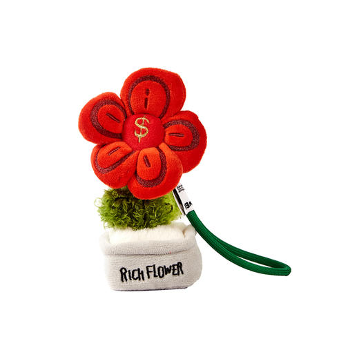 RICH FLOWER 有钱花 毛绒挂件 红色 mini 创意摆件招财礼品送礼送女友节日 商品图0