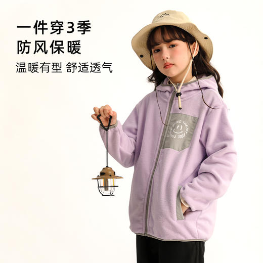 【2025反季特价清仓】龙之涵“暖绒绒”系列无静电摇粒绒连帽上衣 抗静电  A类 GL2024-019 商品图3