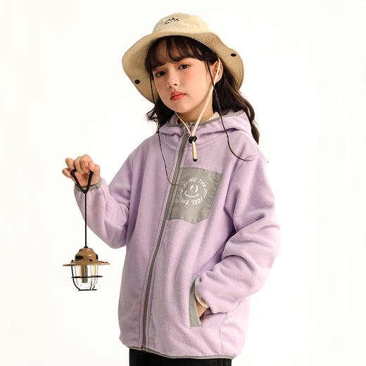 【2025反季特价清仓】龙之涵“暖绒绒”系列无静电摇粒绒连帽上衣 抗静电  A类 GL2024-019 商品图5