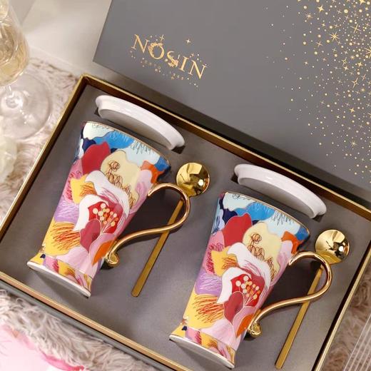 B-NX-13 诺轩 炫丽牡丹高脚马克杯 （双杯+双碟装） 商品图3
