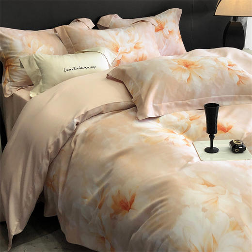 【换季出清】自然醒金太阳艾阳绒艾草天丝棉磨毛四件套轻奢印花被套裸睡床品KY 商品图11