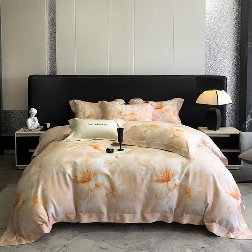 【换季出清】自然醒金太阳艾阳绒艾草天丝棉磨毛四件套轻奢印花被套裸睡床品KY 商品图1