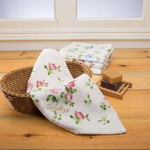 【多样屋专柜】多样屋纯棉印花蓝色毛巾方巾 蓬松柔软洗脸热敷擦手儿童面巾洗澡成人 商品图4