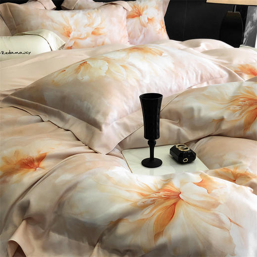 【换季出清】自然醒金太阳艾阳绒艾草天丝棉磨毛四件套轻奢印花被套裸睡床品KY 商品图14