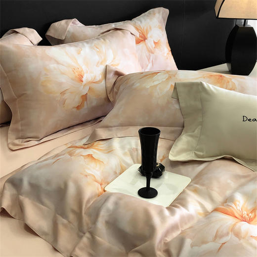 【换季出清】自然醒金太阳艾阳绒艾草天丝棉磨毛四件套轻奢印花被套裸睡床品KY 商品图8