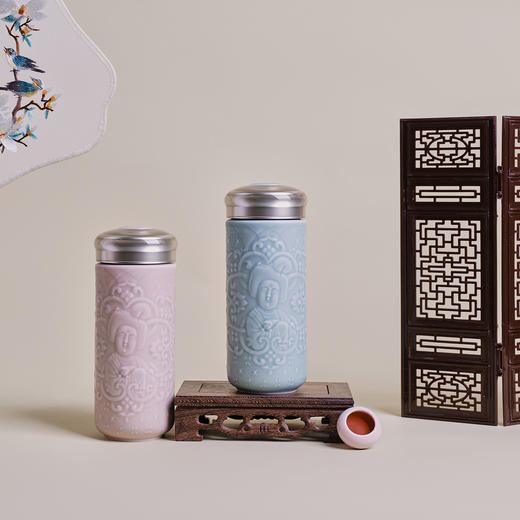 国风盛唐风雅随身杯双层330ml 商品图3