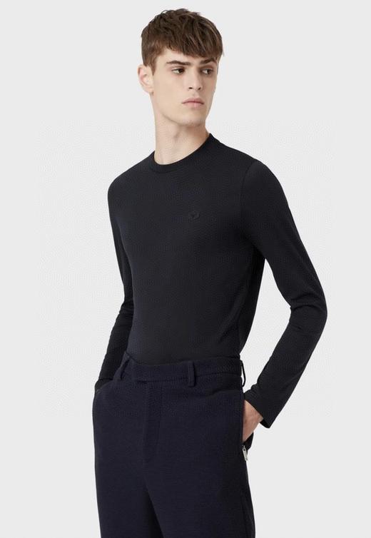 现货 阿玛尼Ea 经典小标款 50s双股丝光棉圆领长袖T恤 数量很少 商品图6