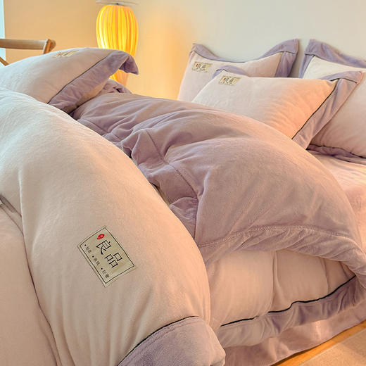 【换季出清】自然醒高端A类良品纯色双拼牛奶绒冬季被套2米x2米3单件加绒珊瑚绒被罩QJ 商品图8
