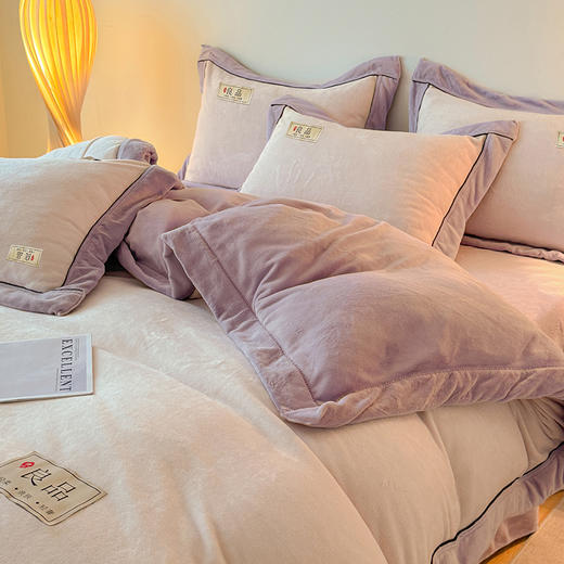 【换季出清】自然醒高端A类良品纯色双拼牛奶绒冬季被套2米x2米3单件加绒珊瑚绒被罩QJ 商品图5