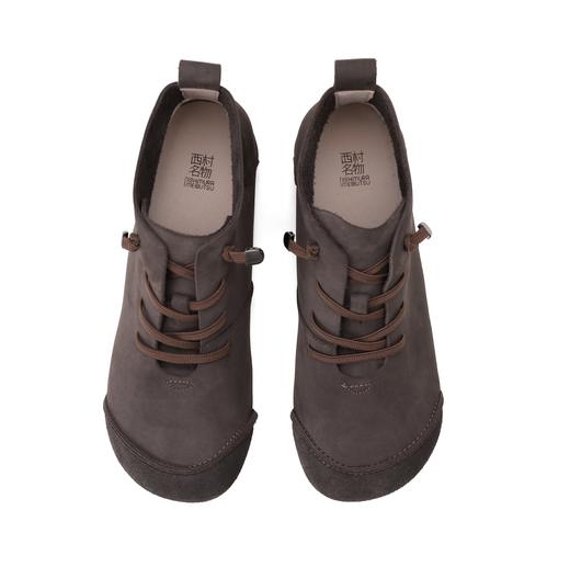 西村名物2024年秋冬新款舒适超轻厚底增高百搭系带马丁靴X24DS47701 商品图5