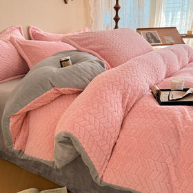 【换季出清】自然醒A类麦穗纹提花牛奶绒床上四件套双面珊瑚法兰绒被套罩床单笠冬季款床品QJ