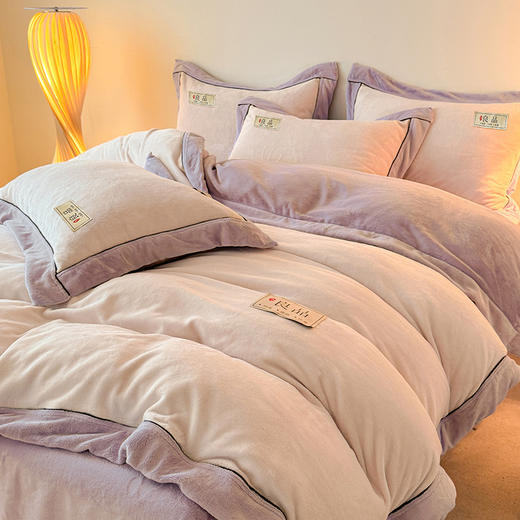 【换季出清】自然醒高端A类良品纯色双拼牛奶绒冬季被套2米x2米3单件加绒珊瑚绒被罩QJ 商品图11