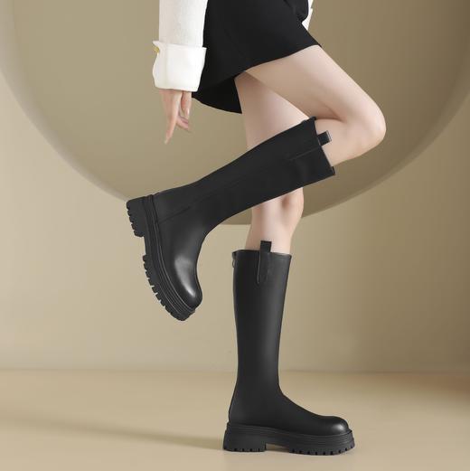 西村名物2024年秋冬新款舒适超轻厚底增高百搭及膝高靴T24DQ47941 商品图2
