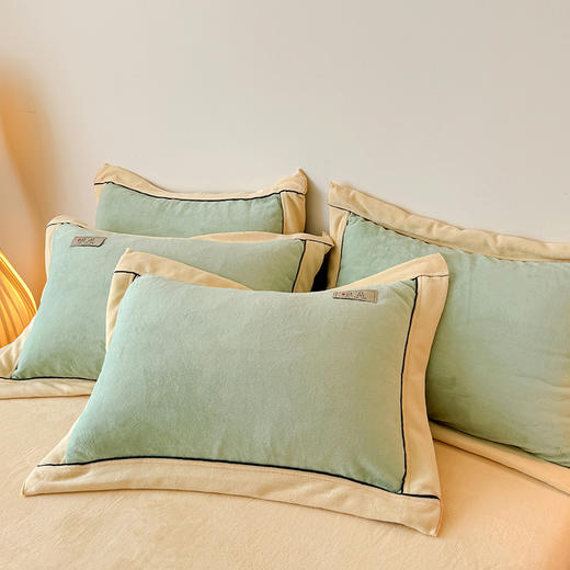 【换季出清】自然醒A类良品纯色双拼牛奶绒四件套秋冬季新款珊瑚绒法兰绒被套宿舍单人三件套QJ  商品图11