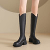 西村名物2024年秋冬新款舒适超轻厚底增高百搭及膝高靴T24DQ47951 商品缩略图1