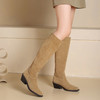 西村名物2024年秋冬新款舒适超轻厚底增高百搭及膝高靴T24DQ47961 商品缩略图1