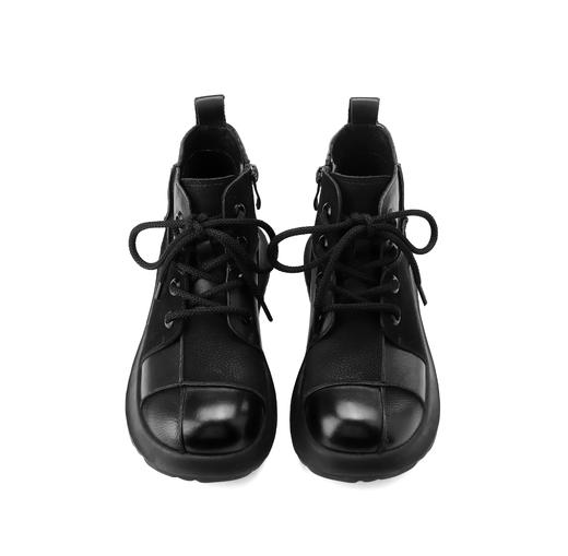 西村名物2024年秋冬新款舒适超轻厚底增高百搭系带马丁靴X24DS47521 商品图4