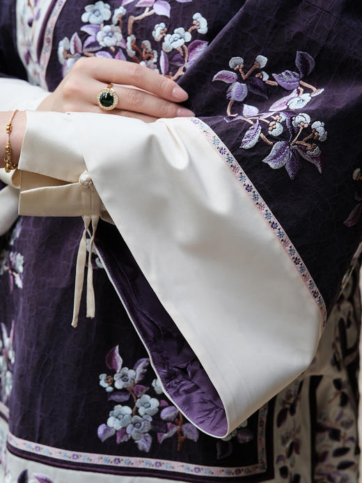 盛唐牡丹| 高货-大宋玉兰重工刺绣中式太太服-紫白 商品图6