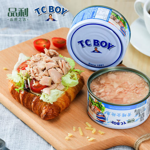 品利TCBOY黄鳍金枪鱼块状泉水浸罐头/蛋黄酱三文鱼罐头180g 深海美味缤纷你的生活 032124/031608 商品图1