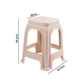 （高凳44.5cm）塑料凳家乐凳 加厚可叠放餐桌椅子 卡其高凳子/张