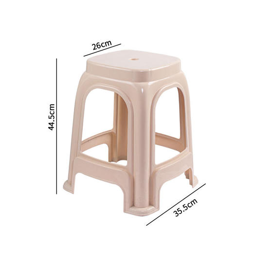 （高凳44.5cm）塑料凳家乐凳 加厚可叠放餐桌椅子 卡其高凳子/张 商品图0