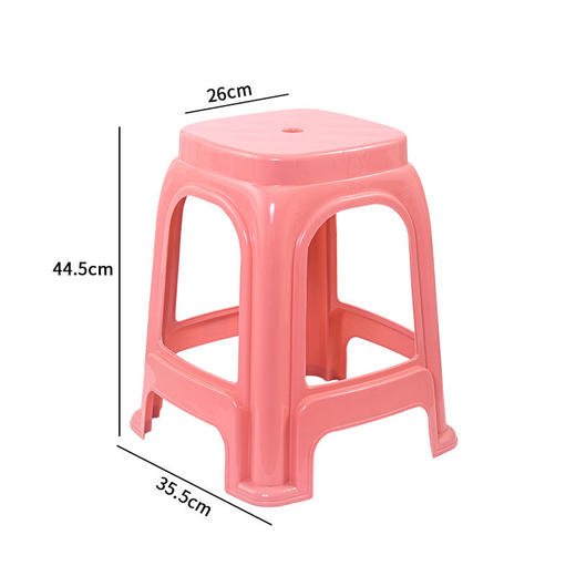 粉色（高凳44.5cm）塑料凳家乐凳 加厚可叠放餐桌椅子 凳子/张 商品图0