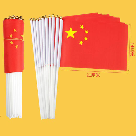 10个装！帮穿好杆子 14*21cm8号手摇中国国旗五星红旗手摇旗小党旗带杆小红旗 商品图0