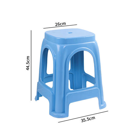 天蓝色（高凳44.5cm）塑料凳家乐凳 加厚可叠放餐桌椅子 凳子/张 商品图0