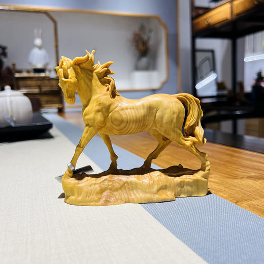 新款马到成功°黄杨木摆件 商品图5