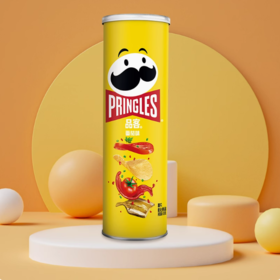 Pringles品客薯片番茄味110g桶装休闲网 红零食食品
