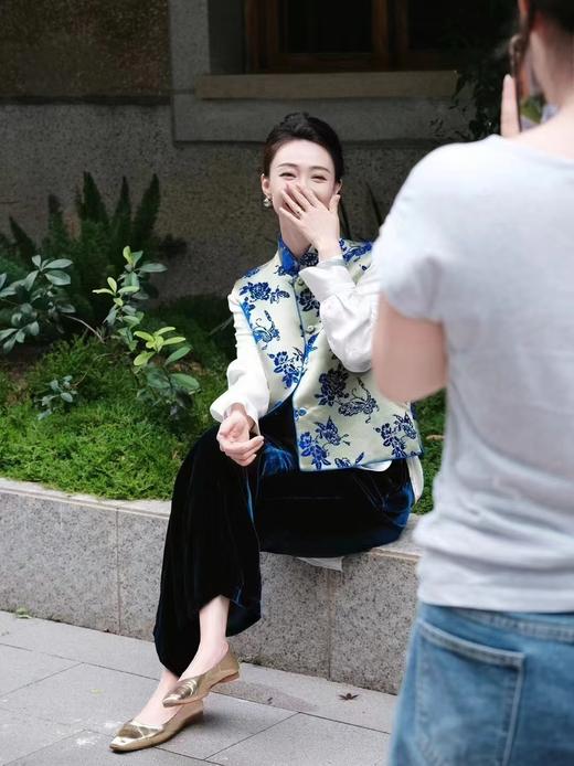 瑕疵|盛唐牡丹| 秋香绿底色真丝漳绒马甲[特价品] 商品图2