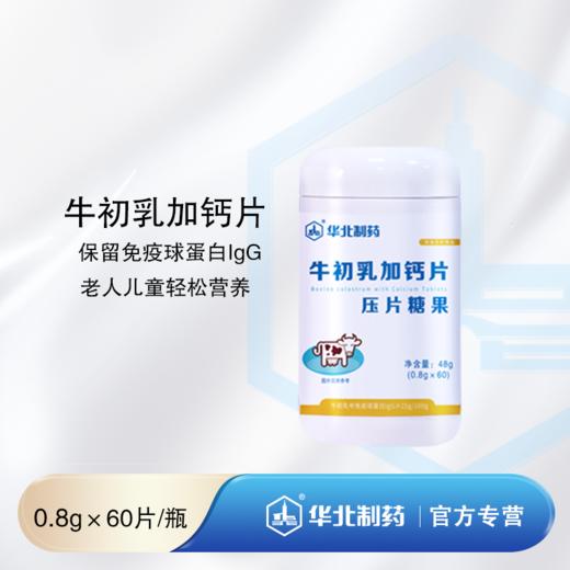 牛初乳加钙咀嚼片 48g（60片） 华北制药原厂生产 口味纯正 营养均衡 商品图0