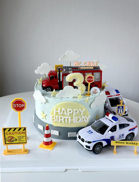 玩具车/消防车/警车/救护车装饰蛋糕