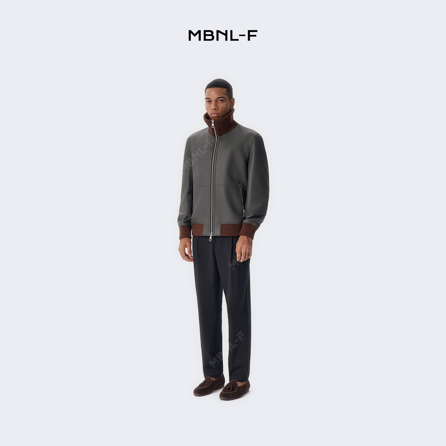 MBNL-F高端线 秦磊同款24F/W 立体裁剪立领皮衣男士外套 LL-H3035 m9商品图4