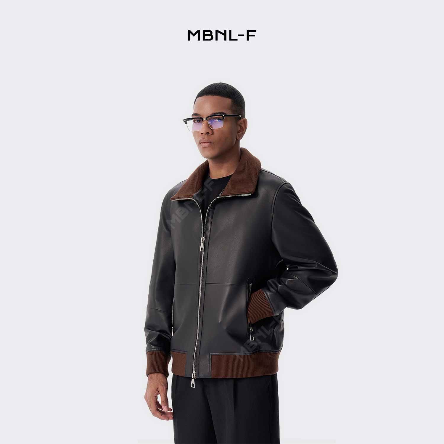 MBNL-F高端线 秦磊同款24F/W 立体裁剪立领皮衣男士外套 LL-H3035 m9商品图3