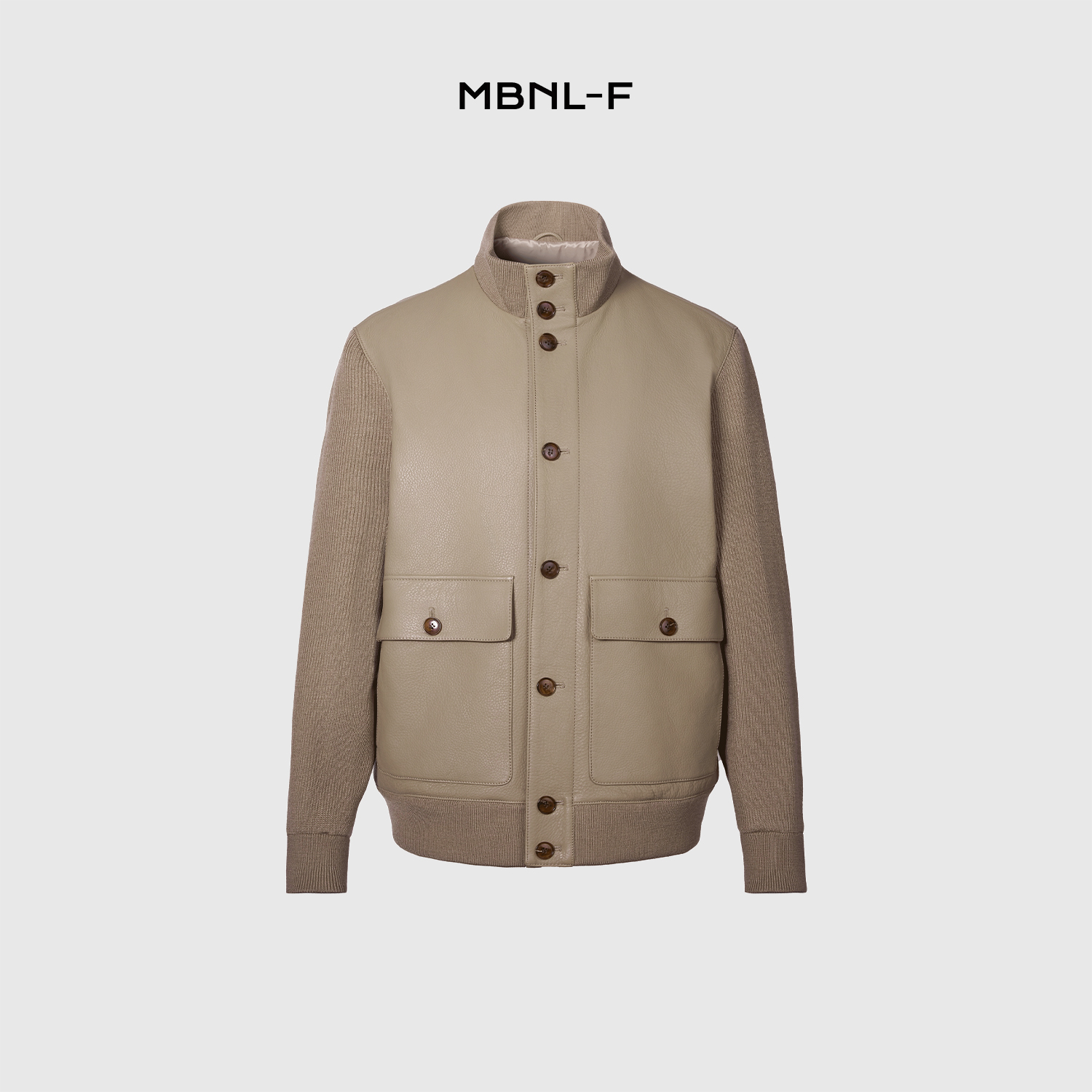 MBNL-F 男装高端线 24F/W 老钱钟爱立领拼接皮衣外套 LL-H3030 m9商品图3