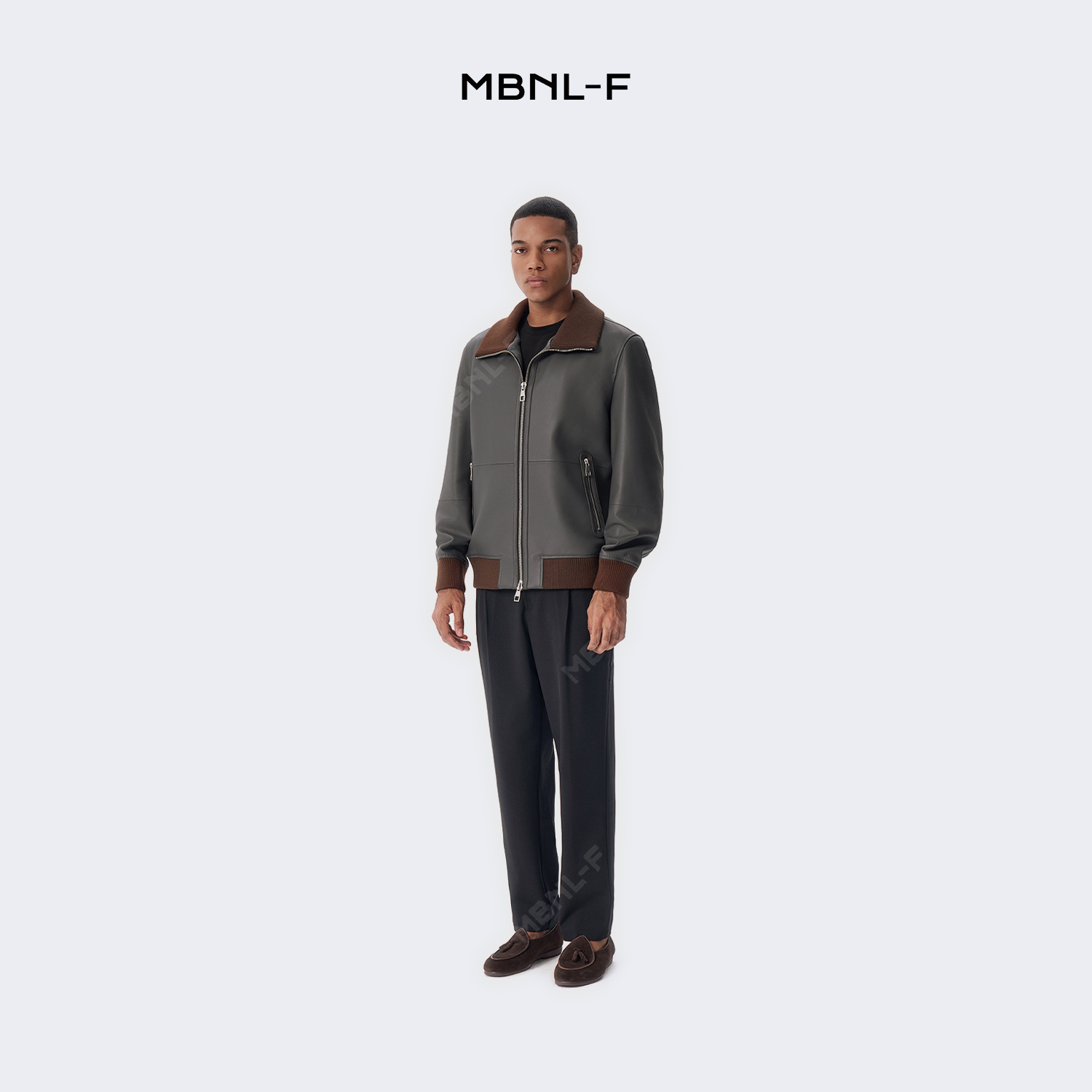 MBNL-F高端线 秦磊同款24F/W 立体裁剪立领皮衣男士外套 LL-H3035 m9商品图2