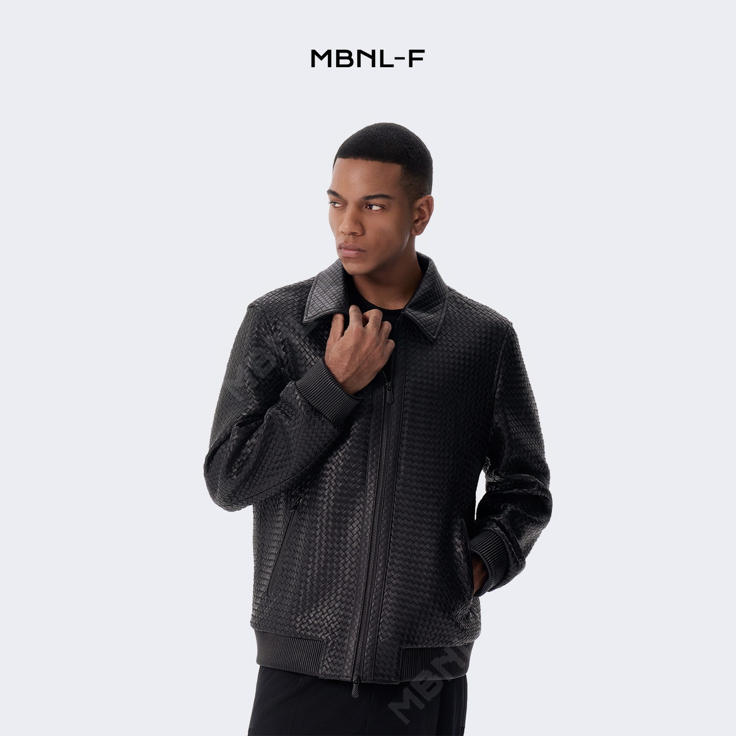 MBNL-F高端线 秦磊同款24F/W 高定手工编织皮衣男士外套 LL-H9008 m9商品图2